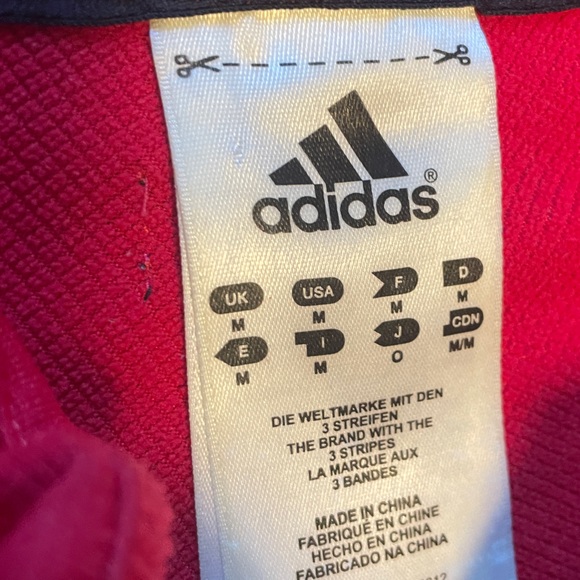 Red Adidas Half-zip fleece pullover - Picture 2 of 4